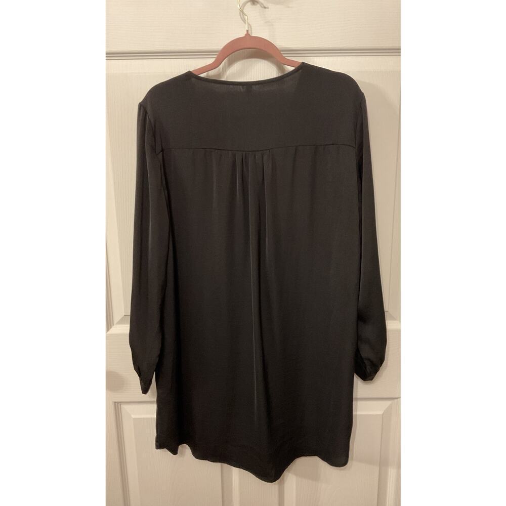 Glam Black Long Sleeve Shirt Sheath Dress, M - Picture 5 of 5